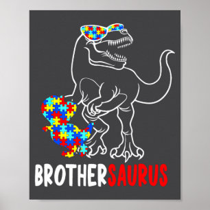 Affiche Frèresaurus T Rex Dinosaure Autisme Sensibilisatio