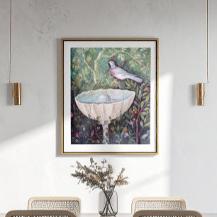 Affiche Fresco of Pigeon and a Fountain, Pompeii