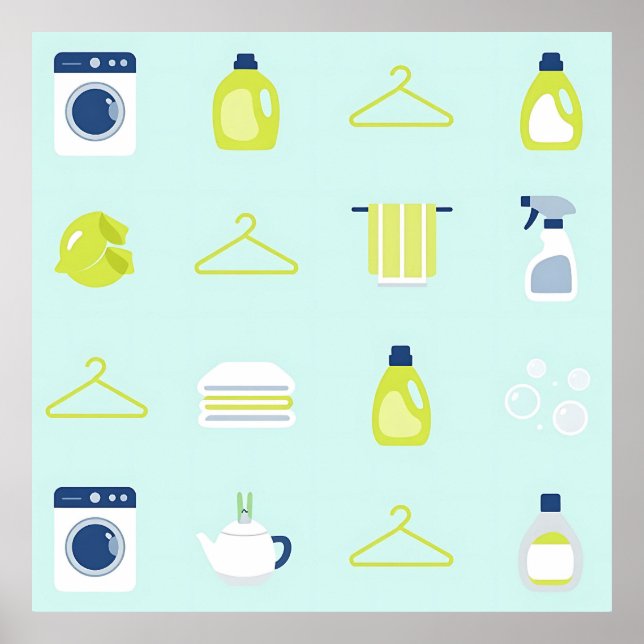 Affiche Fresh Laundry Day Pattern (Devant)