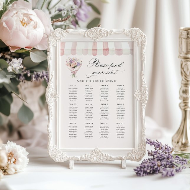 Affiche Fresh Off the Market Bridal Shower Seating Chart (Créateur téléchargé)
