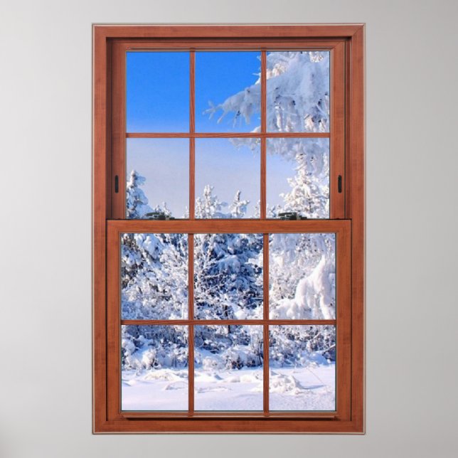 Affiche Fresh Snow Cover Fake Window Illusion (Devant)