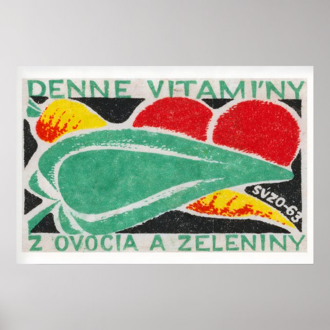 Affiche Fresh Vegetables - Matchbox Print - Czech Wall Art (Devant)