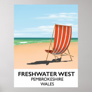 Affiche Freshwater West Pembrokeshire Pays de Galles