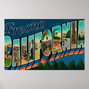 Affiche Fresno, California - Large Letter Scenes 2