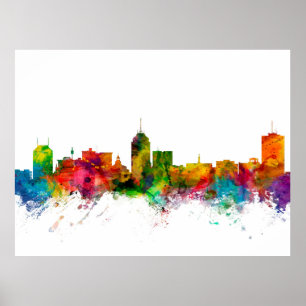 Affiche Fresno California Skyline
