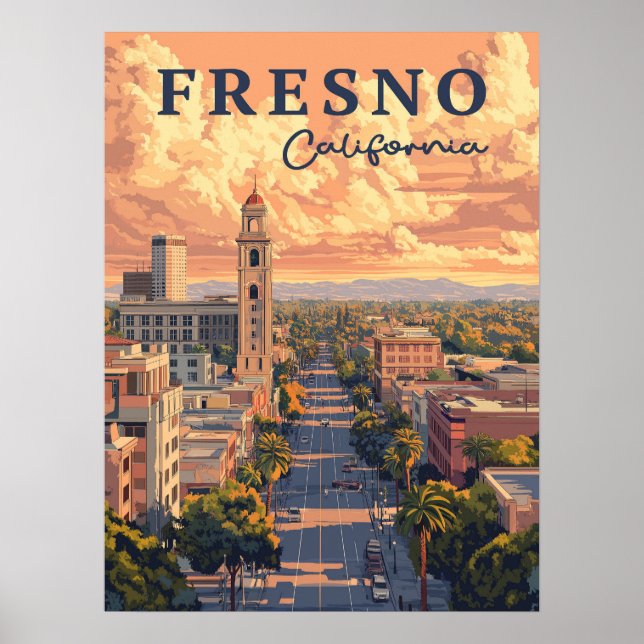 Affiche Fresno California Urban Landcape (Devant)