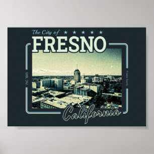 AFFICHE FRESNO CALIFORNIA - VILLE DE FRESNO CA