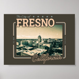 AFFICHE FRESNO CALIFORNIA - VILLE DE FRESNO CA