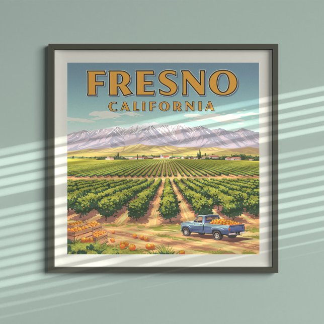 Affiche Fresno Californie vintage (Créateur téléchargé)