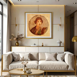 Affiche Fresque de Sappho à Pompéi