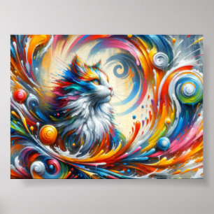 Affiche fresque murale d'un chat