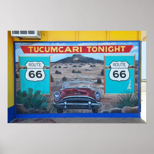 Affiche Fresque Tucumcari ce soir, Route 66, Nouveau-Mexiq (Devant)