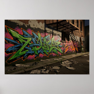 Affiche Fresque Wildstyle Graffiti