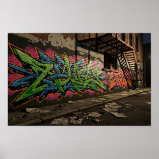 Affiche Fresque Wildstyle Graffiti