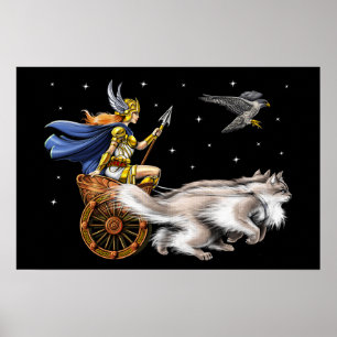 Affiche Freya Norse Mythologie Déesse