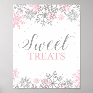 Affiche Friandises roses et argentées de Winter Onederland