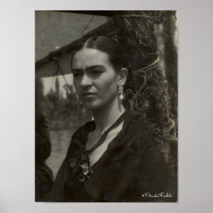 Affiche Frida Kahlo en noir