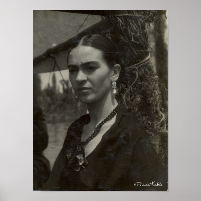 Affiche Frida Kahlo en noir (Devant)