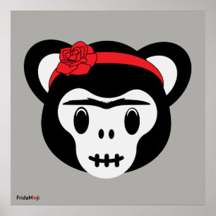 Affiche Frida Kahlo   FridaMoji - Jour du singe mort