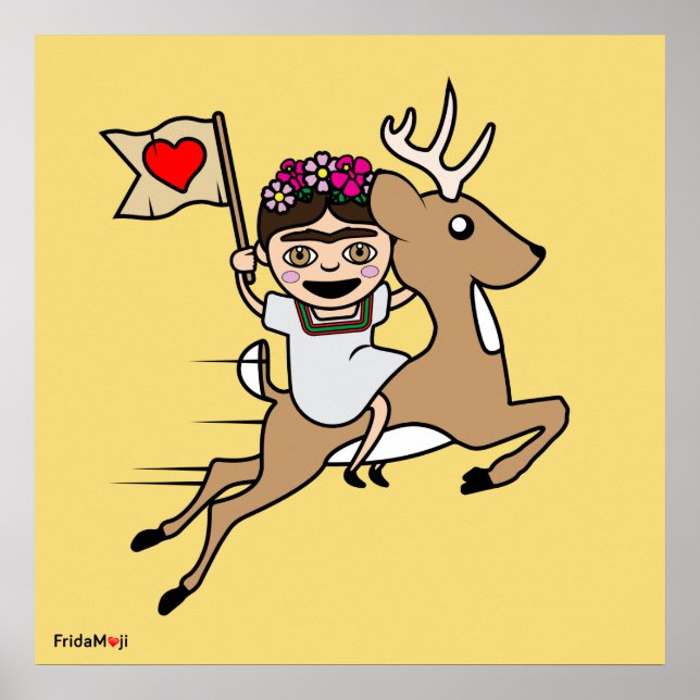 Affiche Frida Kahlo | FridaMoji - Reindeer (Devant)