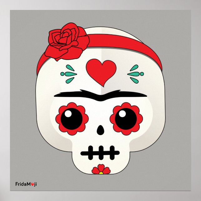 Affiche Frida Kahlo | FridaMoji - Sugar Skull (Devant)