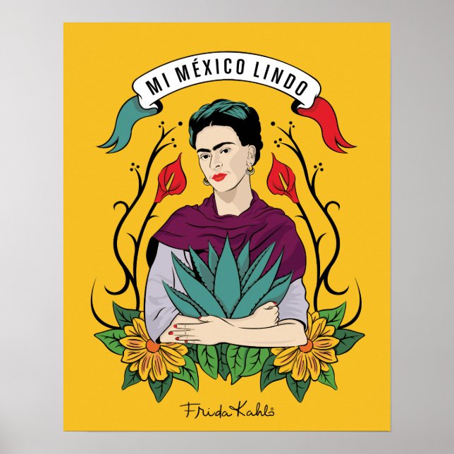 Affiche Frida Kahlo | Mi Mexico Lindo (Devant)