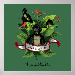 Affiche Frida Kahlo   Mis Monos