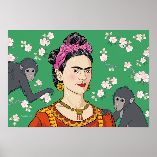 Affiche Frida Kahlo Monkey Graphic (Devant)