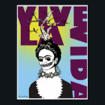 Affiche Frida Kahlo Pop Art Portrait<br><div class="desc">Frida Kahlo de Rivera était une peintre mexicaine dont on se souvient pour ses oeuvres intenses et vibrantes. Son oeuvre a été célébrée au Mexique comme emblématique de la tradition nationale et indigène,  et par des féministes pour sa représentation sans compromis de l'expérience féminine et</div>