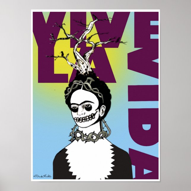 Affiche Frida Kahlo Pop Art Portrait (Devant)