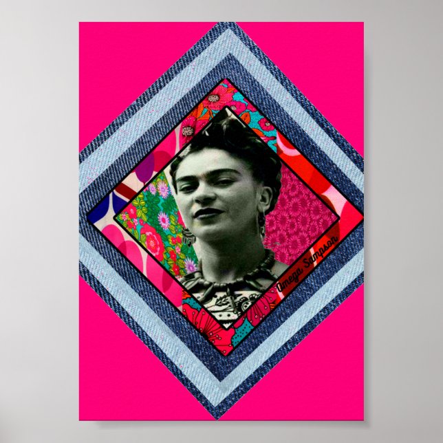 Affiche Frida Kahlo Retro Denim Diamond (Devant)