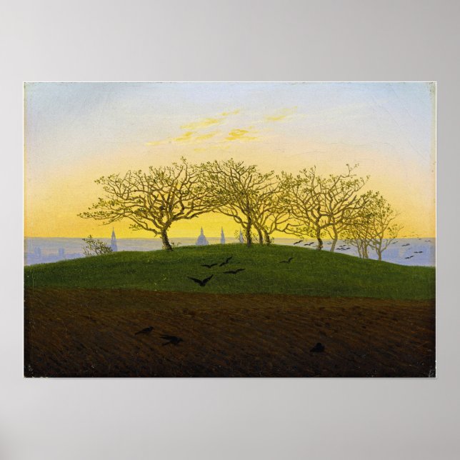 Affiche Friedrich - Colline Et Terrain Fleuri Près De Dres (Devant)