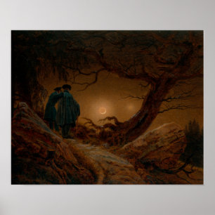 Affiche Friedrich - Deux Hommes Contemplant la Lune