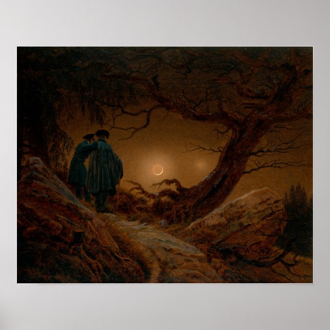 Affiche Friedrich - Deux Hommes Contemplant la Lune (Devant)