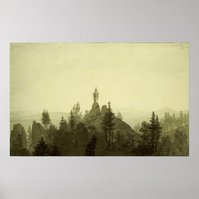 Affiche Friedrich - Statue de la Madone dans les montagnes (Devant)