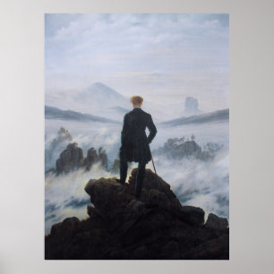 Affiche Friedrich's Wanderer au-dessus de la mer de brouil