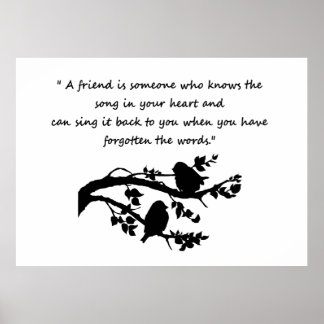 Affiche Friend Cote Amitié avec deux mignons amis Bird