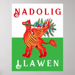 Affiche Friendly Welsh Red Dragon, ajouter votre texte Pos