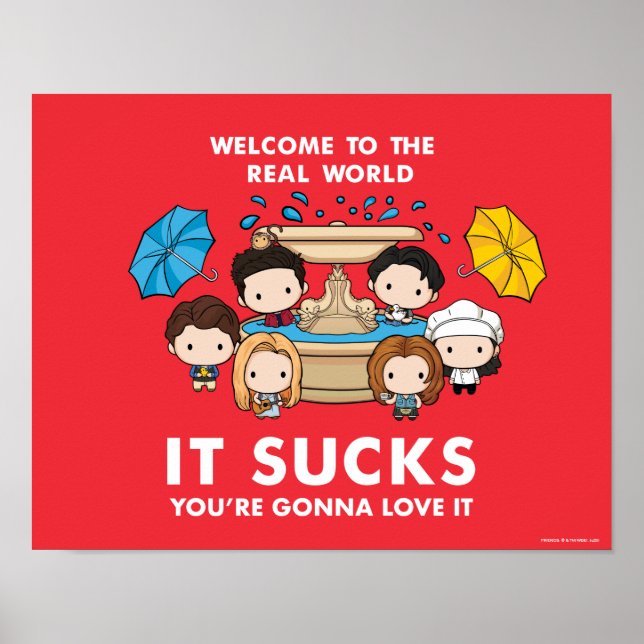Affiche FRIENDS™ | Bienvenue dans le monde réel Chibi (Devant)