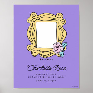 Affiche FRIENDS™ Cadre photo floral Statistiques de nais