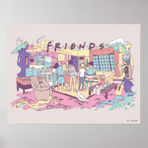 Affiche FRIENDS™ Dessin animé d'appartement