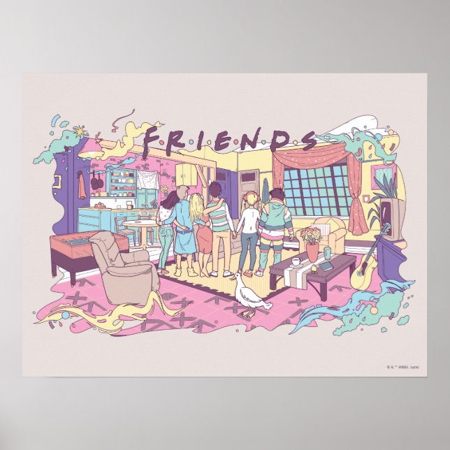 Affiche FRIENDS™ | Dessin animé d'appartement (Devant)
