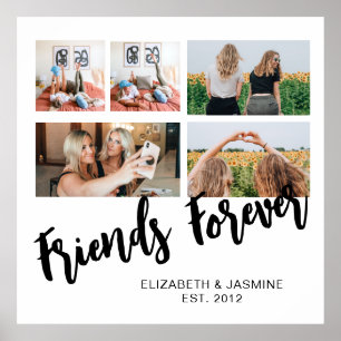 Affiche Friends Forever Photo Collage Cadeau personnalisé 