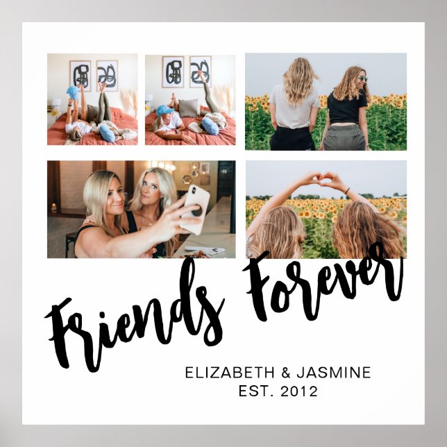 Affiche Friends Forever Photo Collage Cadeau personnalisé  (Devant)