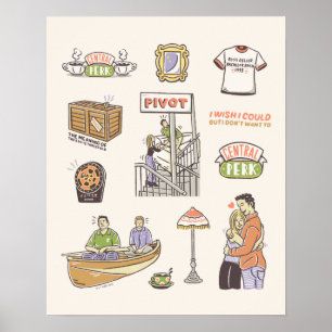 Affiche FRIENDS™   Icônes de dessin animé
