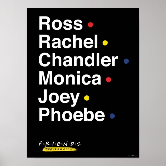 Affiche FRIENDS™ | Noms des personnages (Devant)