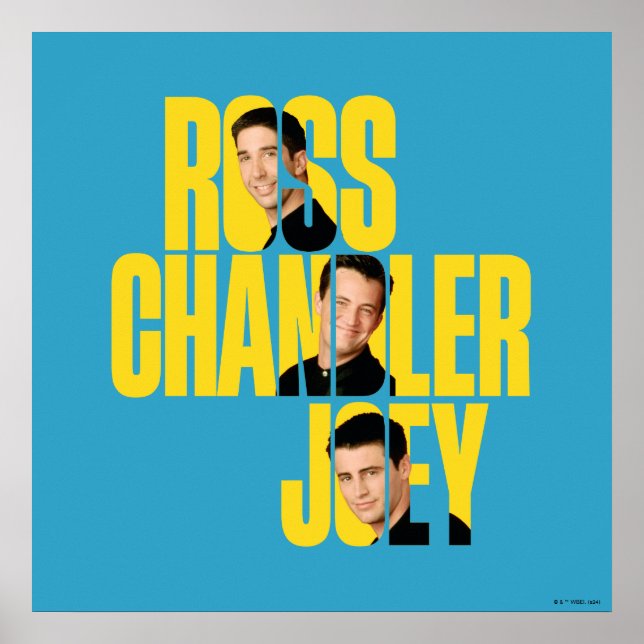 Affiche FRIENDS™ | Ross, Chandler et Joey (Devant)