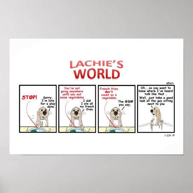 Affiche Fries françaises contre légumes (Devant)