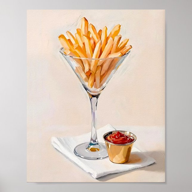 Affiche Fries françaises en verre Martini (Devant)