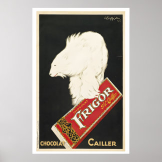 Affiche Frigor Chocolat, Chocolat Cailler Vintage
